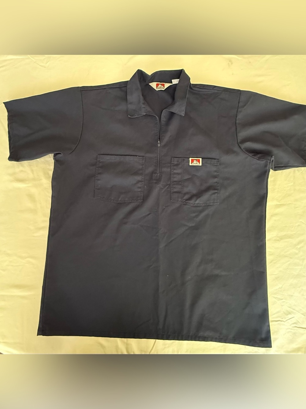 Ben Davis Men's Short Sleeve 1/2 Zip Solid Work Shirt